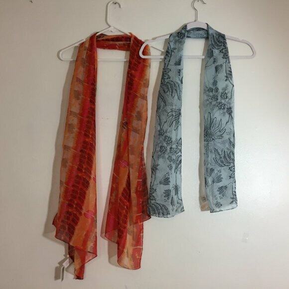 Ma) Chico's/ Talbots Scarf Women's Floral Fairy Officecoorp Cottagecorp Lot of 2 - Picture 1 of 9